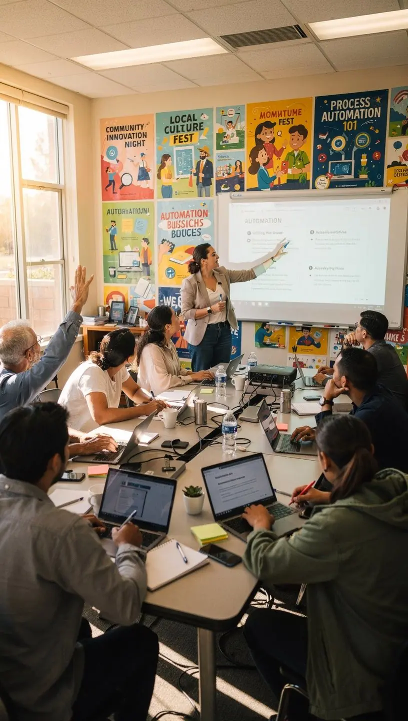 Close-up of a professional analyzing workflow charts to identify automation opportunities in a modern office.