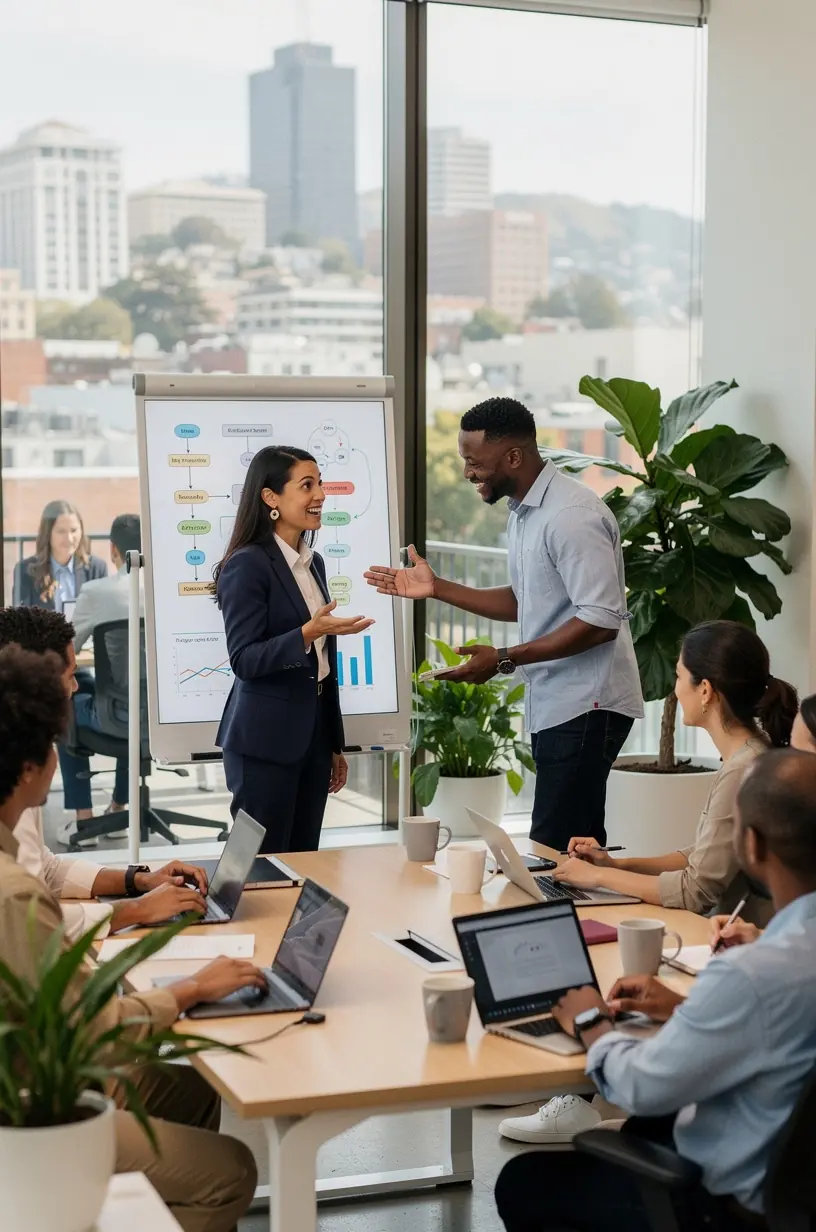 Illustration of interconnected gears symbolizing streamlined process improvement through technology integration.